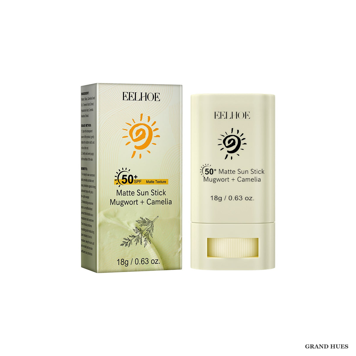 EELHOE Matte Sunscreen Stick 18g - Portable SPF Stick for Face & Body