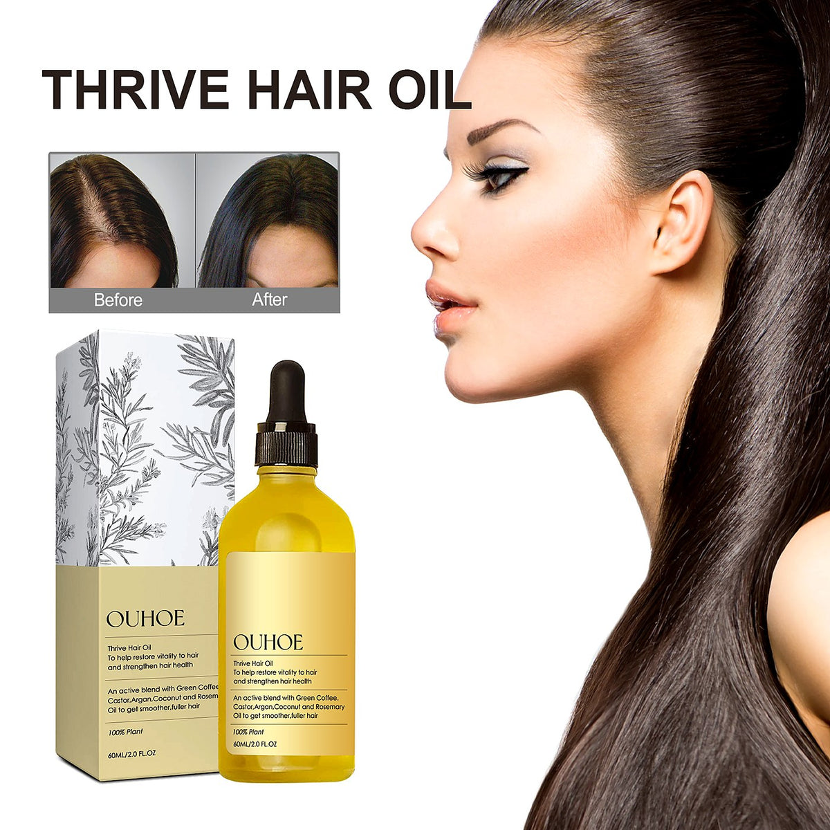 OUHOE Hair Oil 60ml - Nourished, Shiny Hair