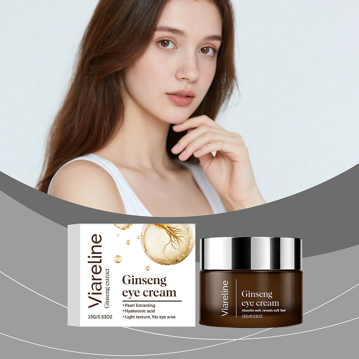 Viareline Ginseng Hydrating Eye Cream 15g - Lightweight Daily Care