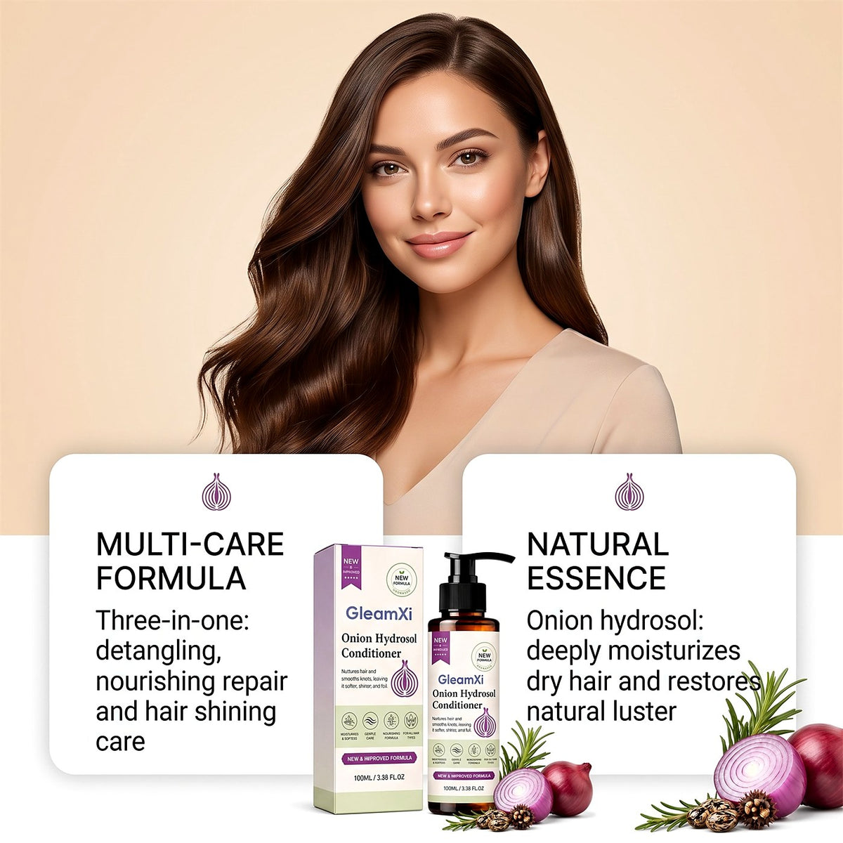 GleamXi Onion Pure Essence Conditioner 100ml - Detangle & Soften