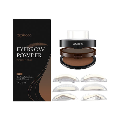 zephoco Brow Pencil & Powder set - Defined Brows, Natural Finish